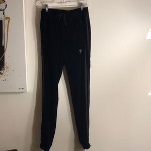 Black Velvet Adidas Track Pants